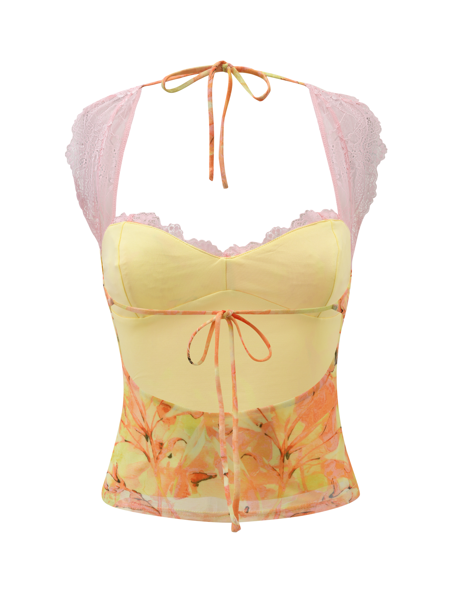 DUNE MESH TOP - CREAMSICLE