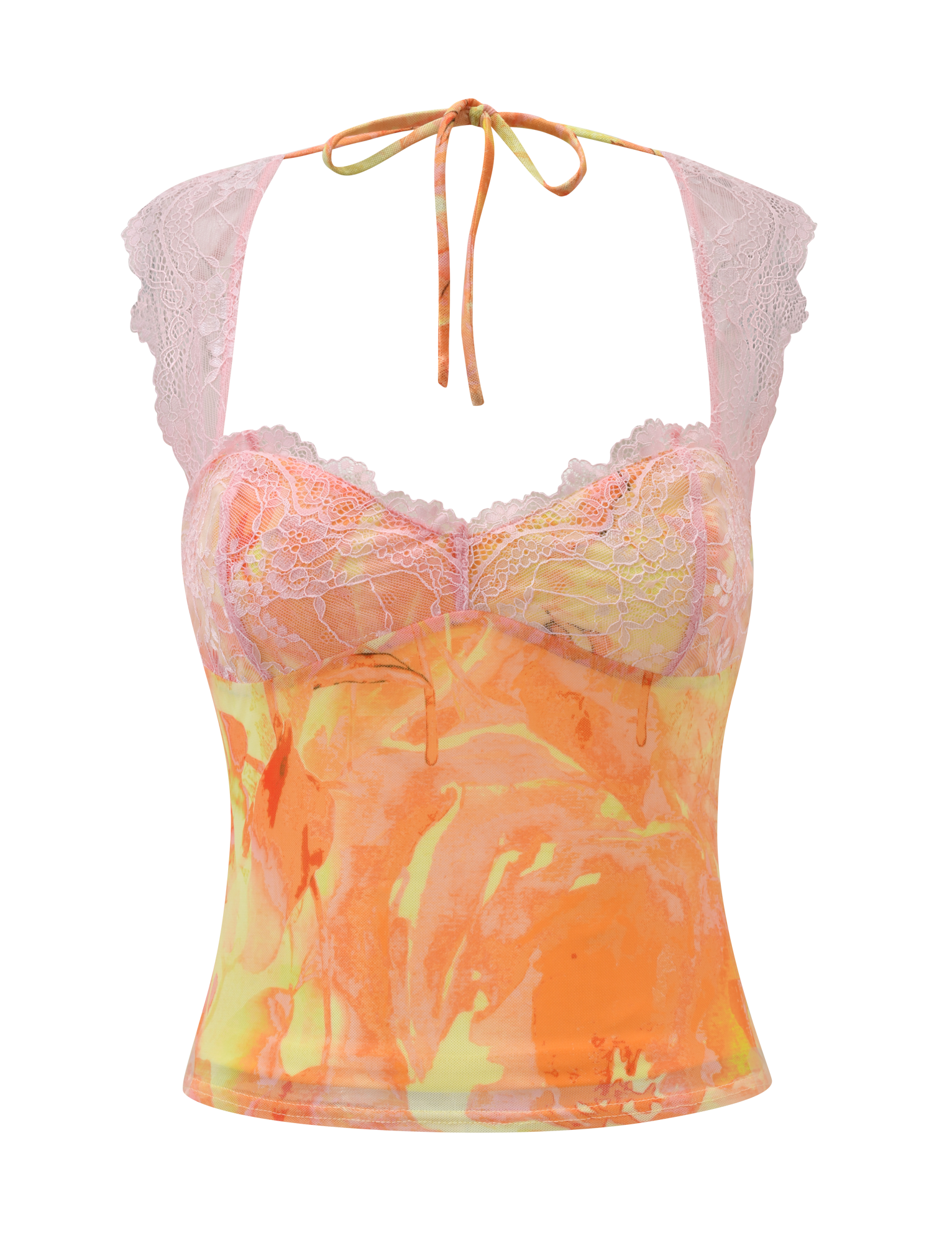 DUNE MESH TOP - CREAMSICLE