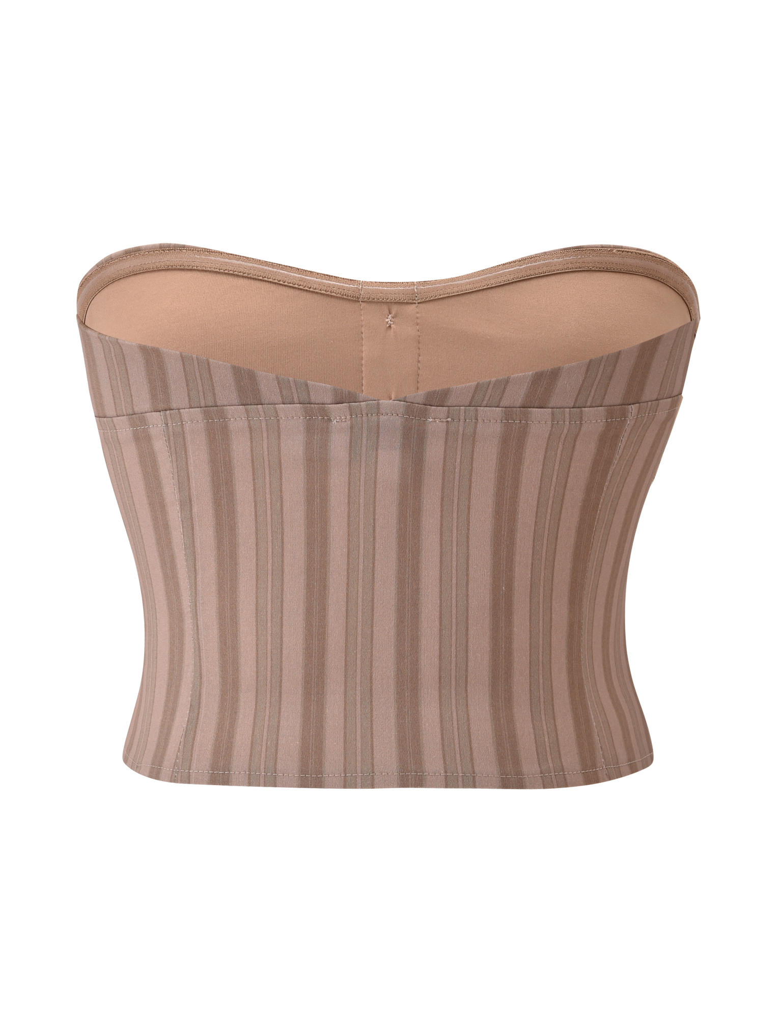 KITTIE STRAPLESS CORSET - TAUPE STRIPE