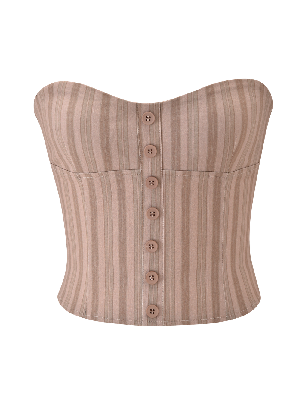 KITTIE STRAPLESS CORSET - TAUPE STRIPE