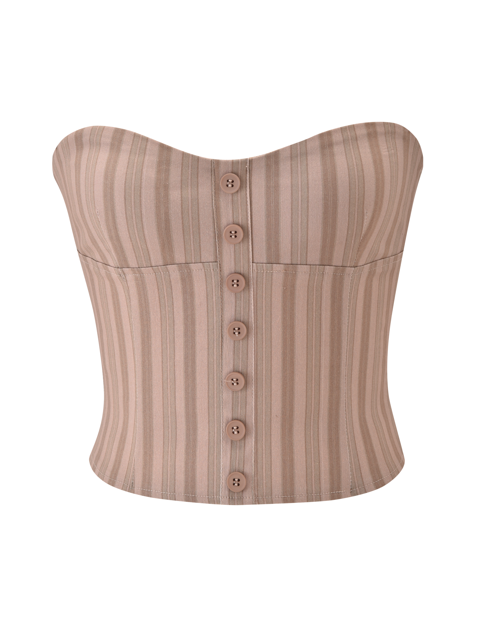 KITTIE STRAPLESS CORSET - TAUPE STRIPE