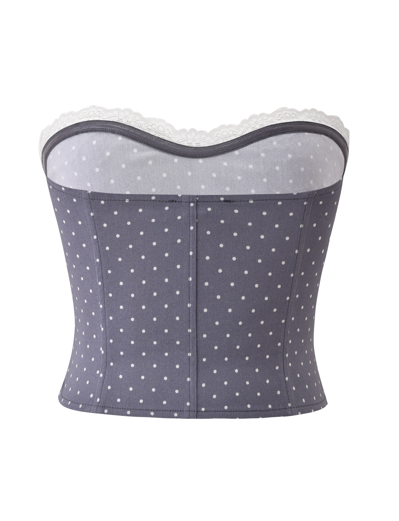 KITTIE LACE CORSET - GREY DOT