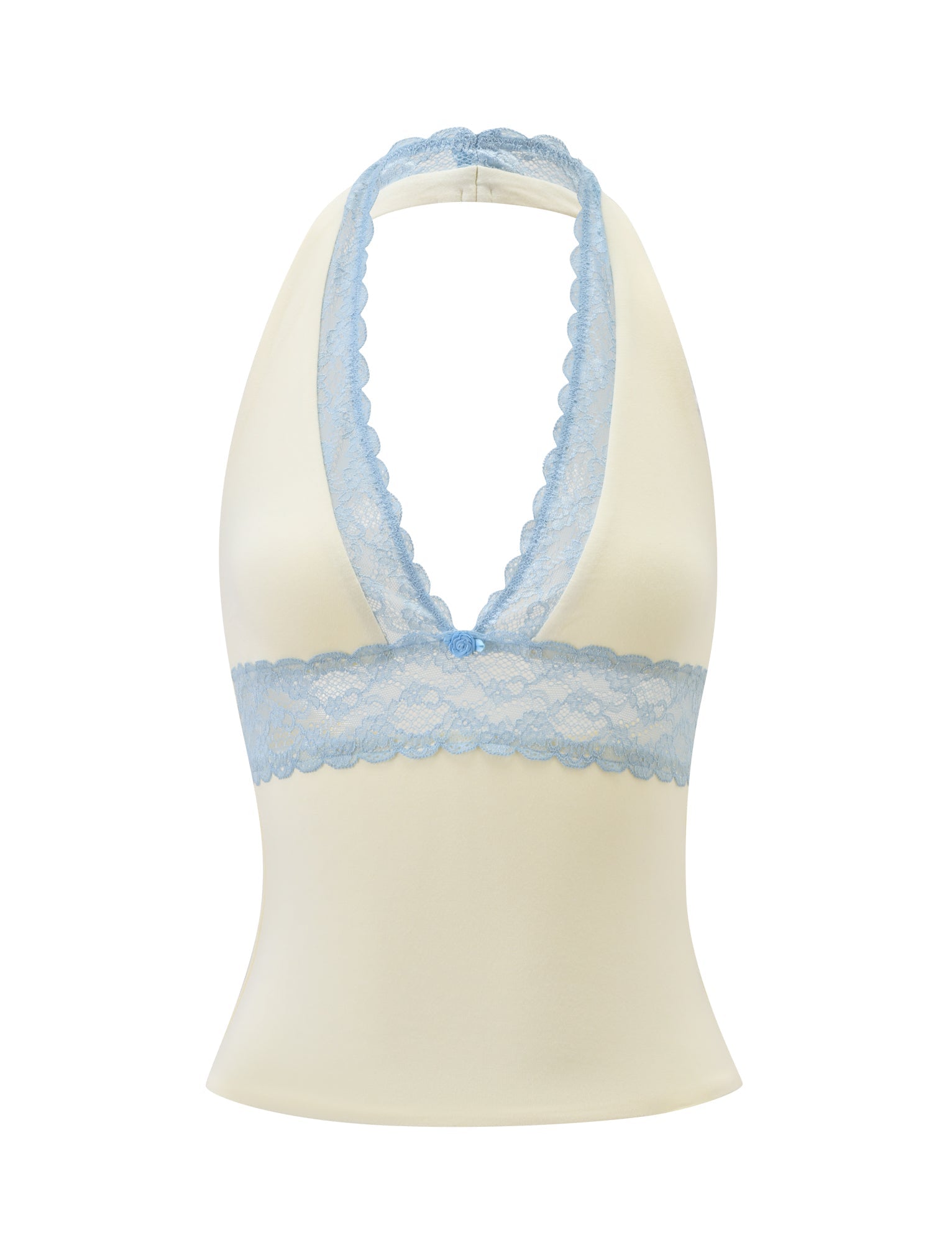 CALINA PLUNGE LACE TOP - CREAM