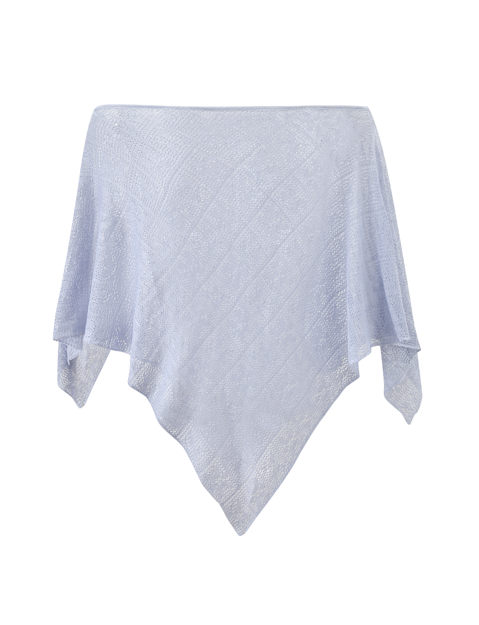 FERN CROCHET PONCHO - SILVER