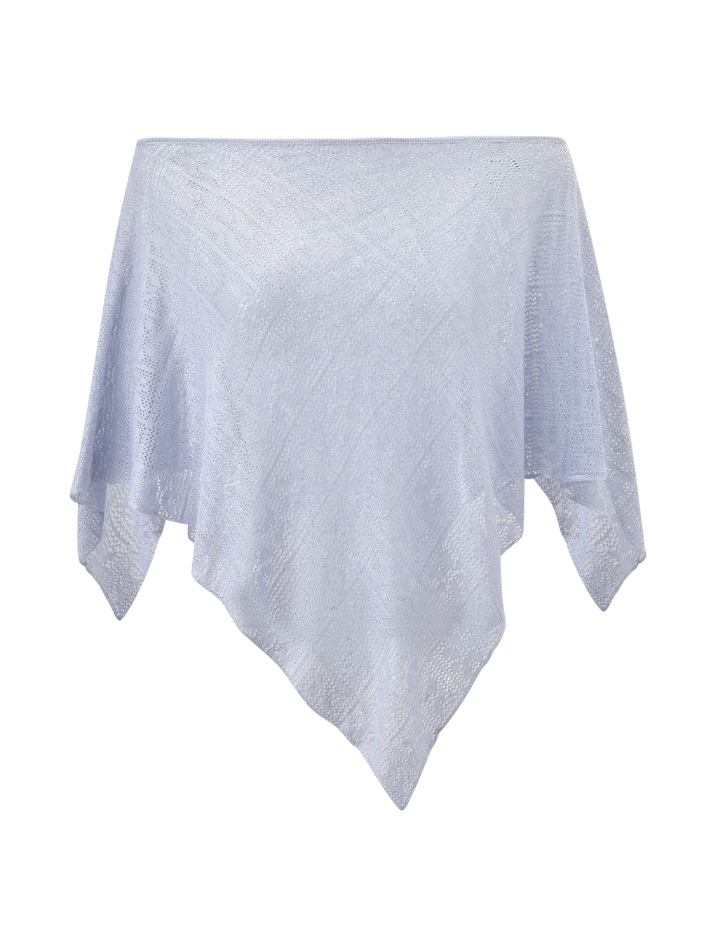 FERN CROCHET PONCHO - SILVER