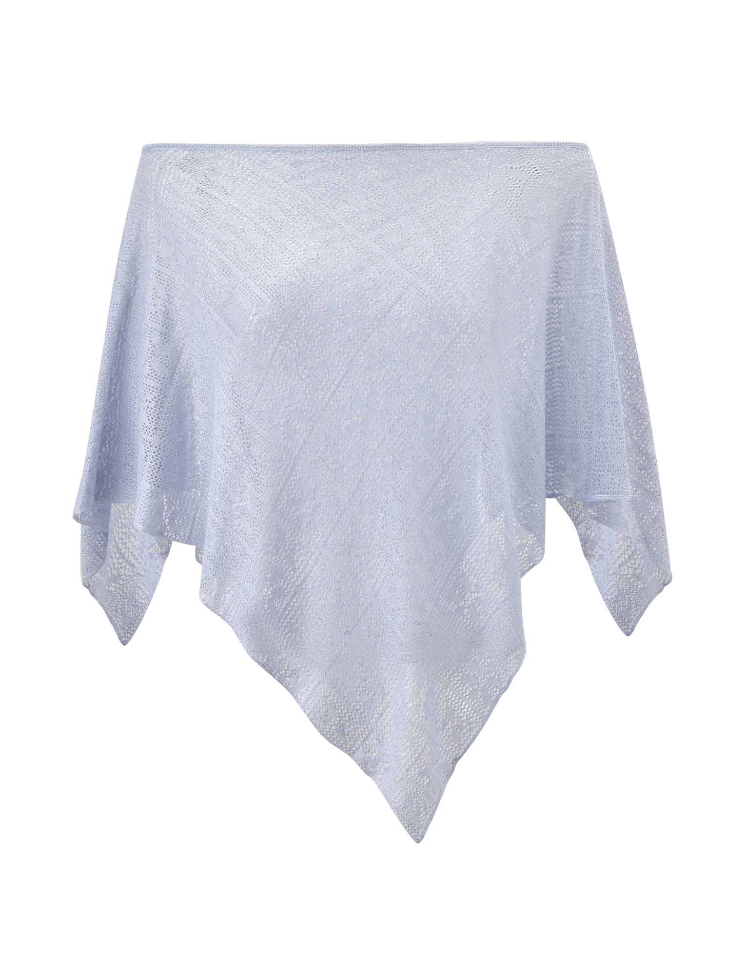 FERN CROCHET PONCHO - SILVER