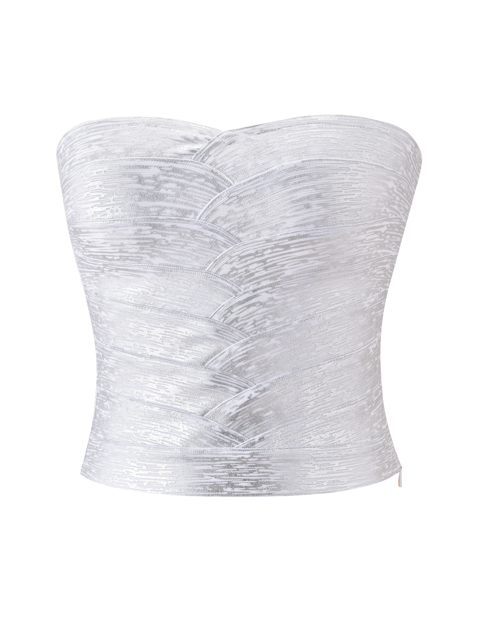 NIYA METALLIC BANDAGE TOP - LIQUID SILVER